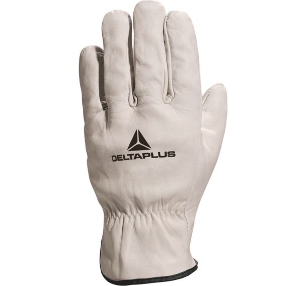 6 Paires de Gants tout fleur de bovin gris lisere rouge