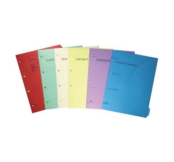 6 chemises A4 pack pro - 6 thèmes - Assorti