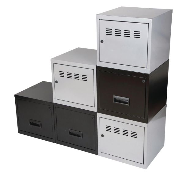 6 cubes rangement Industrie Alu/Noir