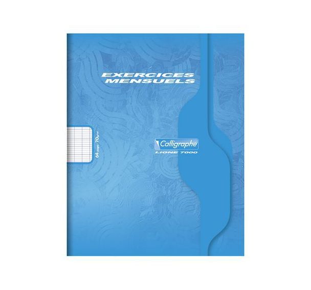 7000, Cahier d'exercices mensuels 17x22 64p séyès 70g