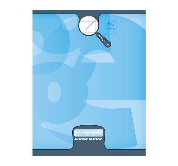 8000 PELLICULE, Cahier piqué 17x22 32p DL3mmIV 90g