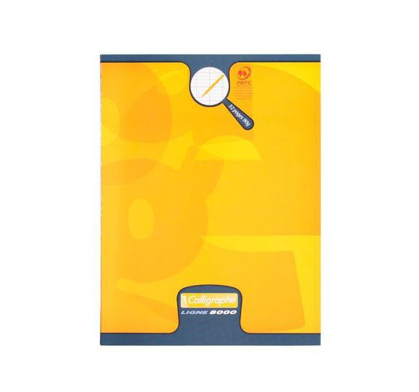 8000 PELLICULE, Cahier piqué 17x22 32p séyès agrandi 2,5mm 90g