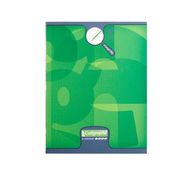 8000 PELLICULE, Cahier piqué 17x22 32p séyès agrandi 4mm 90g