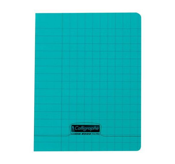 8000 POLYPRO,  Cahier piqué vert 17x22cm 32p Séyès3mm 90g
