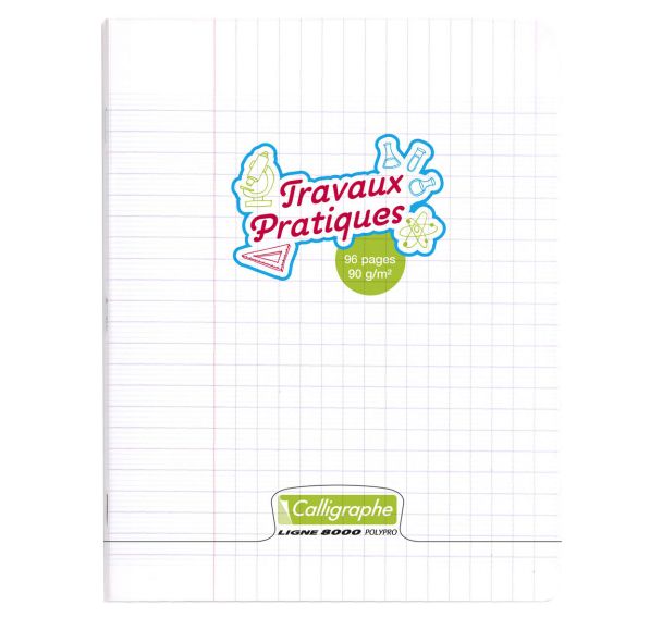 8000 POLYPRO, T.P Cahier piqué incolore 17x22cm 96p séyès/uni 90g