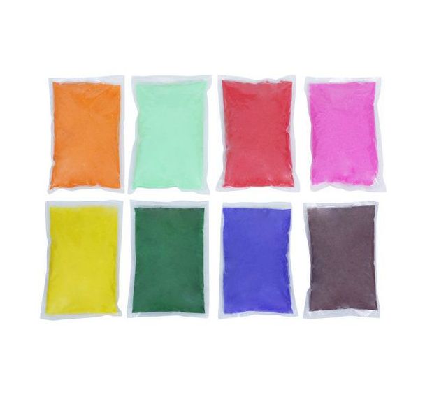 8 sachets 1kg de sable fin coloré couleurs assorties