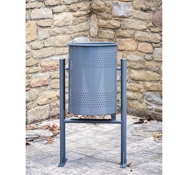 Poubelle ronde métal 60 L Manutan Collectivités