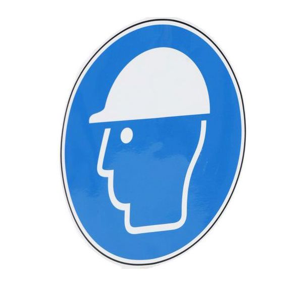 Panneau obligation - Casque de protection - Adhésif - Manutan Expert