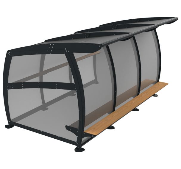 Abri GOUTY fond PMMA banquette teck - métal - BUTON DESIGN