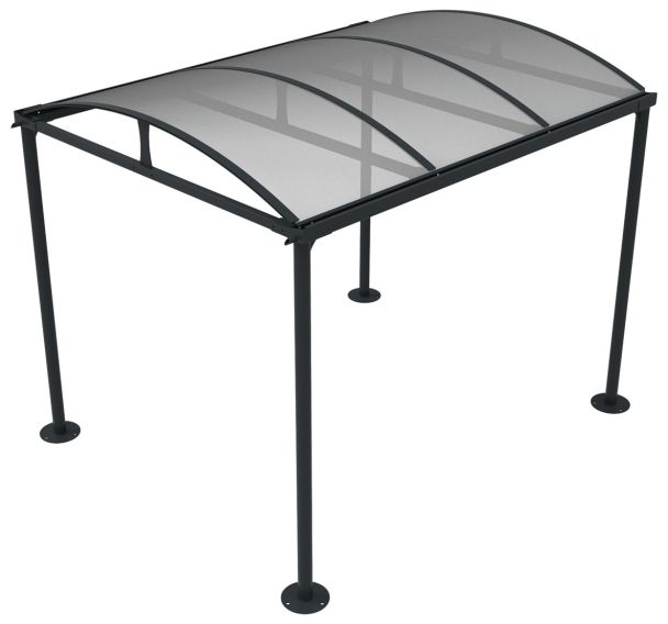 Abri OZ 2.80 m toit PMMA alvéolaire métal gris 7016