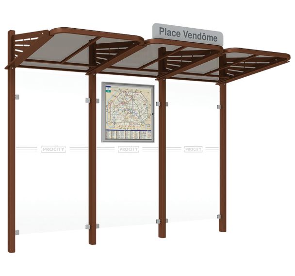 Abri bus Conviviale 3 m sans bardages latéraux - Procity