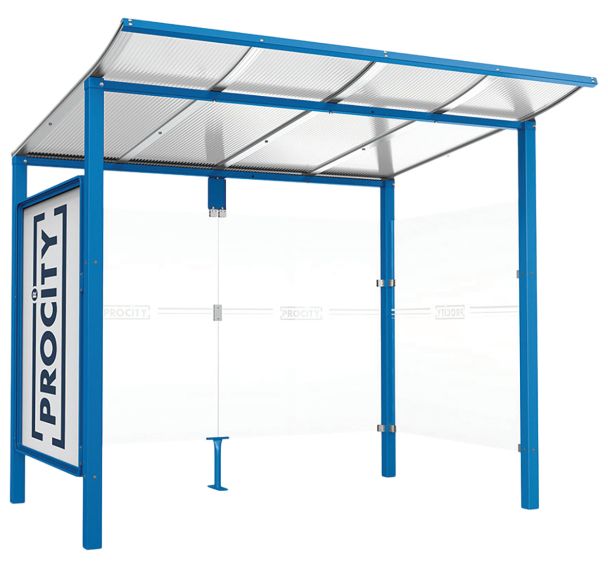 Abri bus Modulo vitrine et 1 bardage latéral - Procity