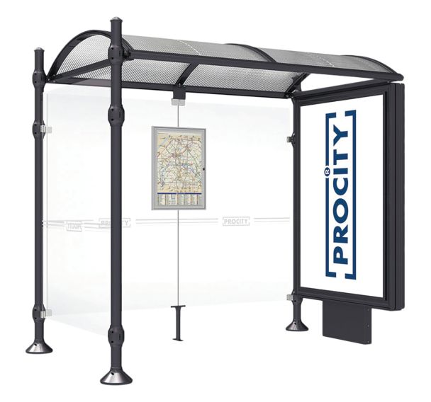 Abri bus Province caisson lumineux 1 bardage latéral Agora - Procity
