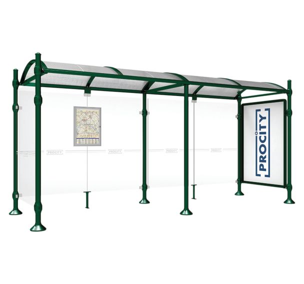 Abri bus Province vitrine - 1 bardage latéral pommeau Agora - Procity