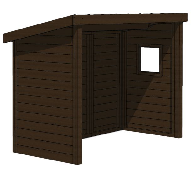 Abri bus Station toit 1 panneau en bac acier 1 hublot - Espace Urbain