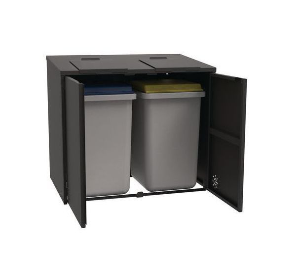 Abri conteneur Bonnos beige ou anthracite - 2 trappes OM