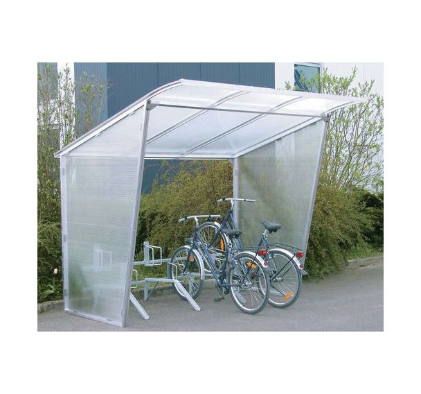 Abri cycles à toiture inclinée - Bardage latéral gauche