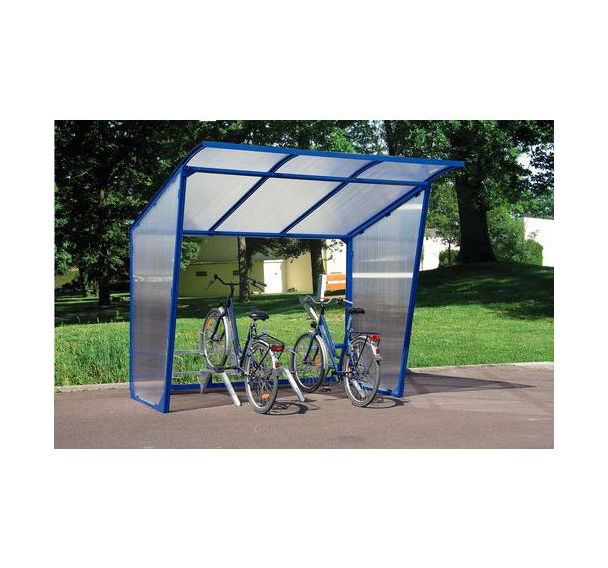 Abri cycles à toiture inclinée - Sans support cycles - Module suivant