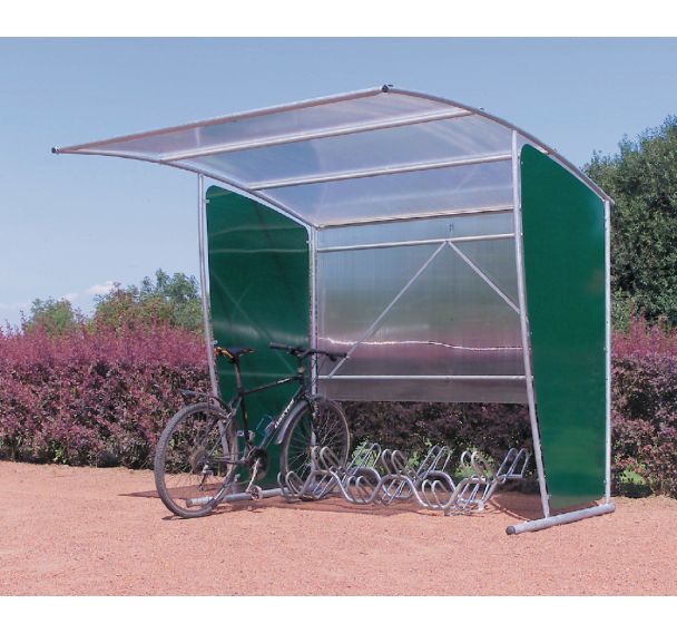 Abri cycles rectangulaire - Module départ avec support cycles 6 places