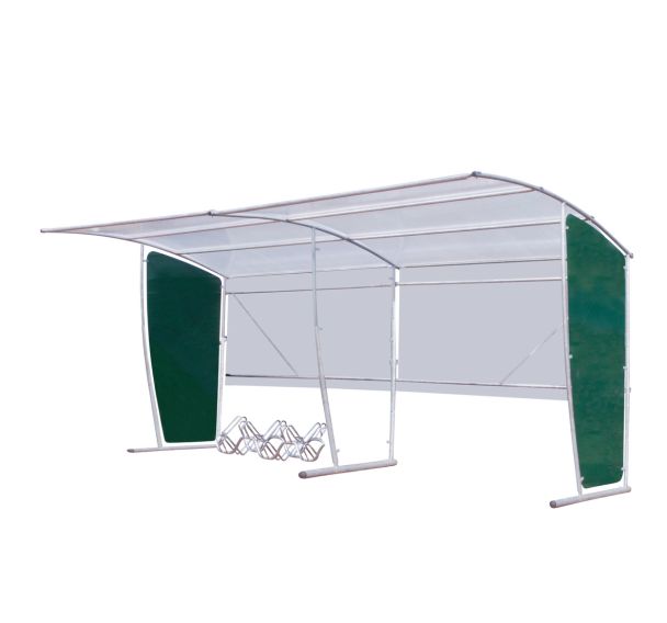Abri cycles rectangulaire - Suivant avec support cycles 6 places