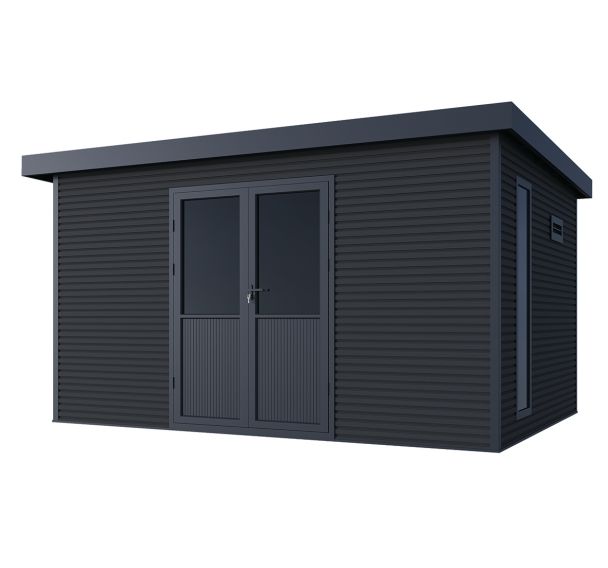 Abri de jardin ONYX 43 - 12m vitre latérale composite - anthracite