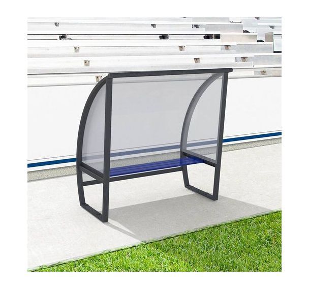 Abri de touche en aluminium arrière en polycarbonate hauteur 1M60 banc