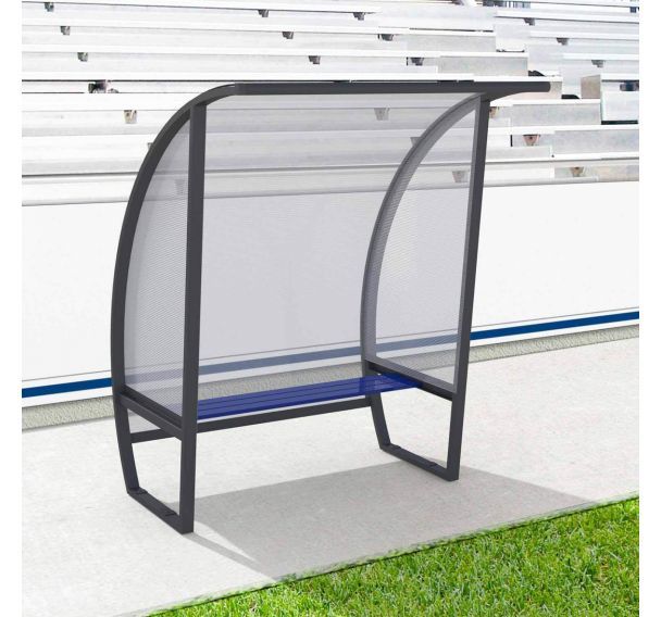 Abri de touche en aluminium arrière en polycarbonate hauteur 2M banc