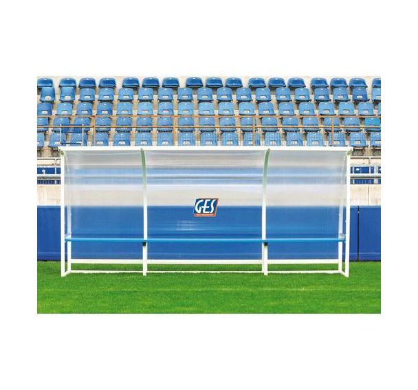 Abri de touche en aluminium - GES - hauteur 2 m revêtement polycarbonate