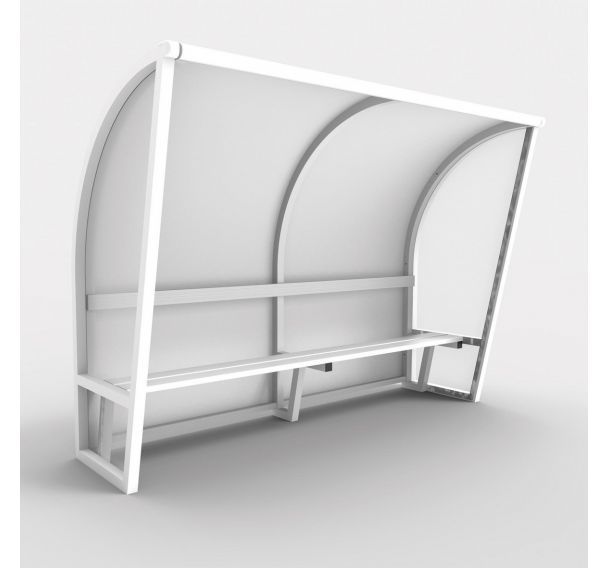 Abri de touche monobloc V2,, structure en aluminium 50x50x3, plastifiée blanc