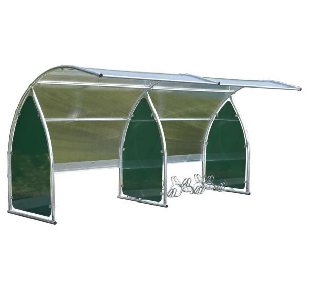 Abri deux roues + râtelier 6 places Mottez