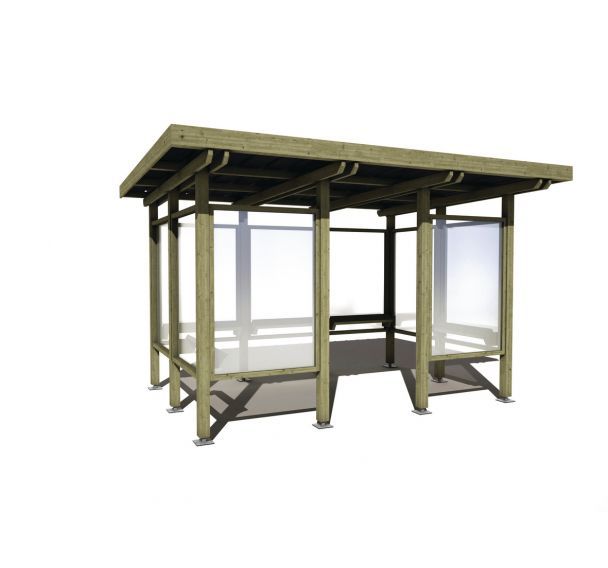 Abri fumeur Gap toiture droite