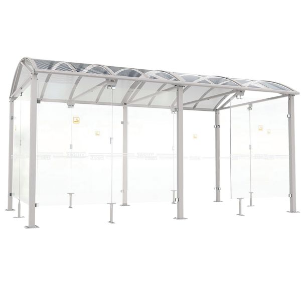 Abri fumeurs Voûte L avec bardages en verre - Procity