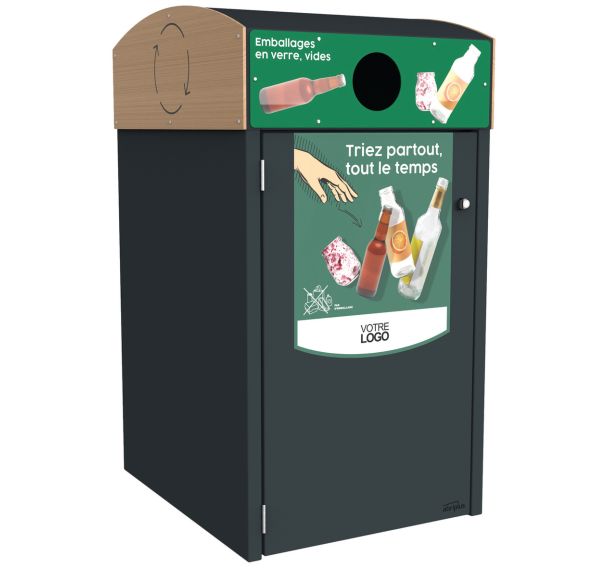 Abri poubelle Multiflux verre - acier - Abri Plus