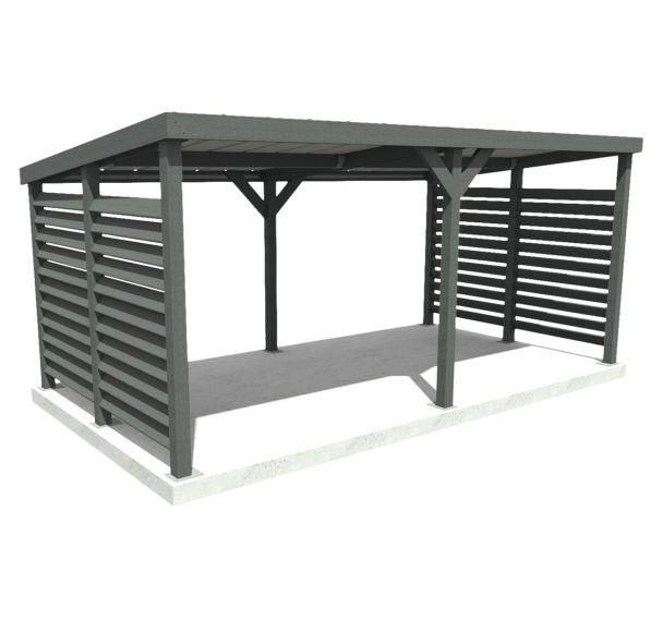 Abri vélos 2 cotés fermés plastique recyclé - Espace Urbain