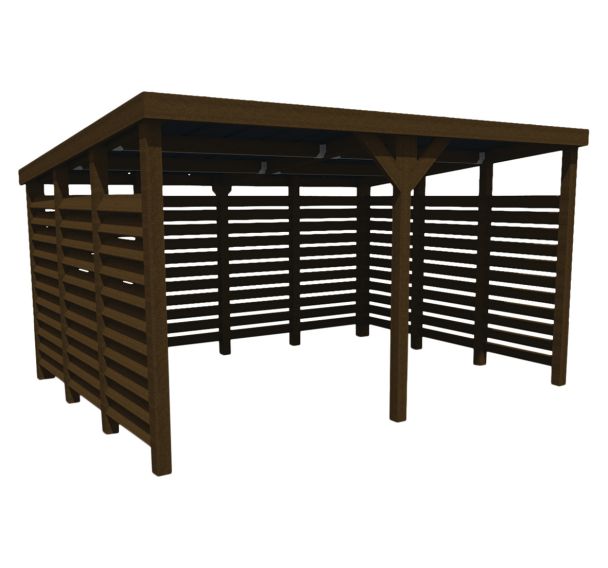 Abri vélos 3 cotés fermés plastique recyclé - Espace Urbain