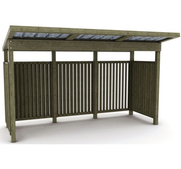 Abri voyageurs Caméléon 390x200x239 cm - pin traité