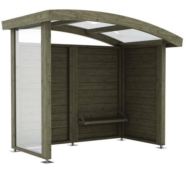 Abri voyageurs Libenter L 262 x 159 x H 224 cm - pin traité