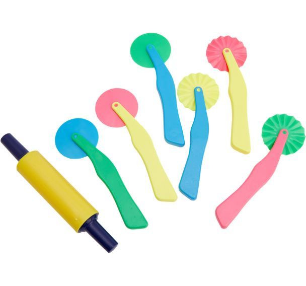 Accessoires de modelage (6 roulettes + 1 rouleau)