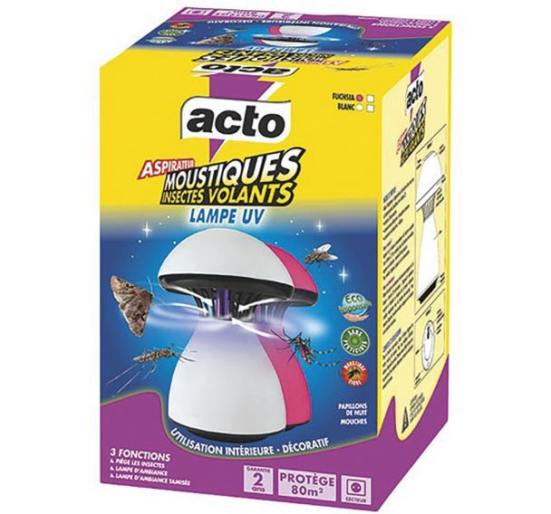 Acto aspirateur à moustiques et volants lampe uv 80m2