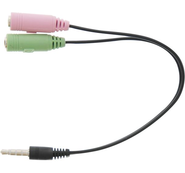 Adaptateur jack 3.5 mm mâle vers double jack 3.5 mm femelle