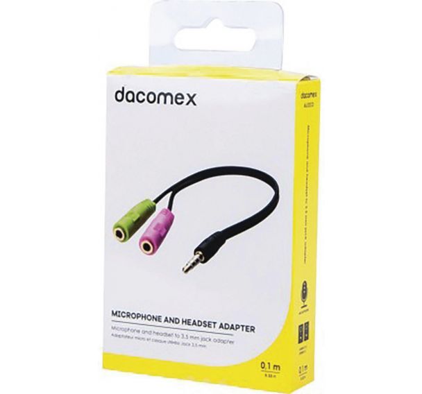 Adaptateur micro et casque stéréo jack 3.5 mm DACOMEX