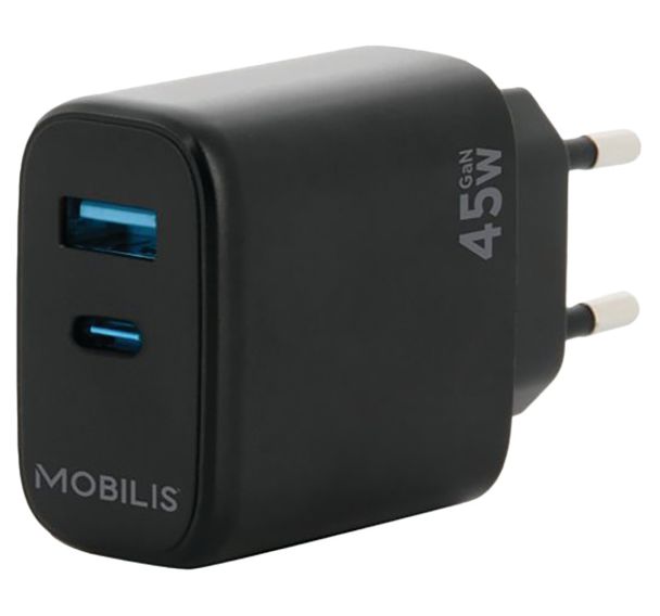 Adaptateur secteur USB-A et USB-C 45W - Mobilis