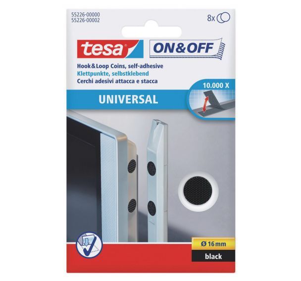 Adhésif ON&OFF - Pastille - Boite de 8 - Ø 16 mm