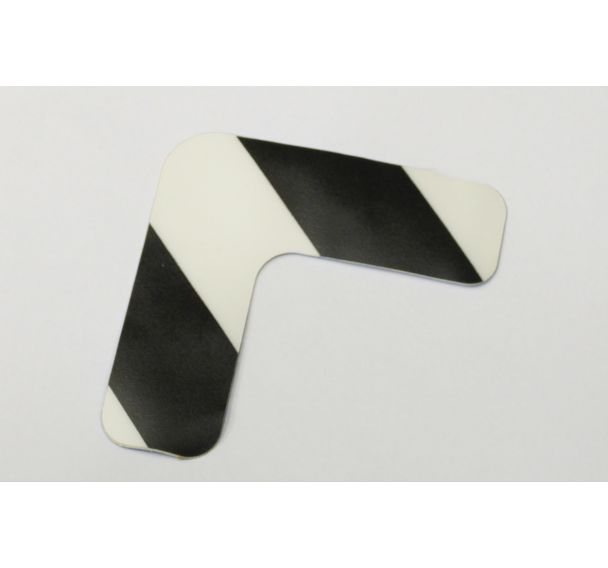 Adhésif angle 90° arrondi LeanStripe - Noir/Blanc - Ergomat