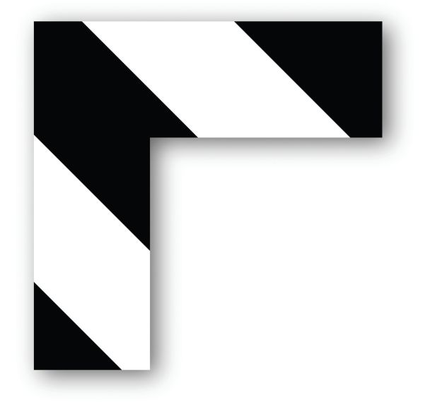 Adhésif angle 90° carré LeanStripe - Noir/Blanc - Ergomat