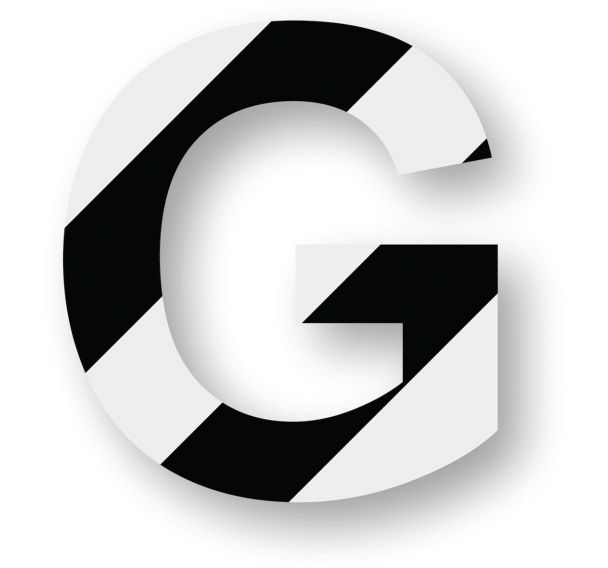 Adhésif de marquage au sol - Lettre/Chiffre - Noir/Blanc - Ergomat