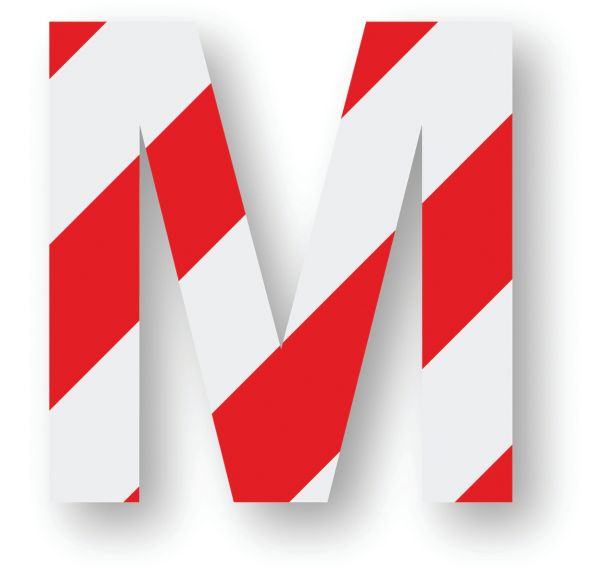 Adhésif de marquage au sol - Lettre/Chiffre - Rouge/Blanc - Ergomat