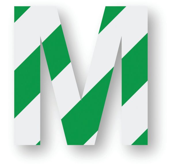 Adhésif de marquage au sol - Lettre/Chiffre - Vert/Blanc - Ergomat