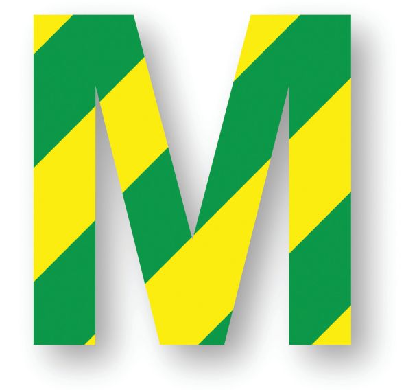 Adhésif de marquage au sol - Lettre/Chiffre - Vert/Jaune - Ergomat