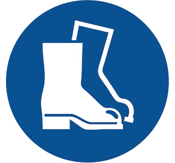 Adhésif de marquage au sol M008-Protection obligatoire pieds-Ergomat